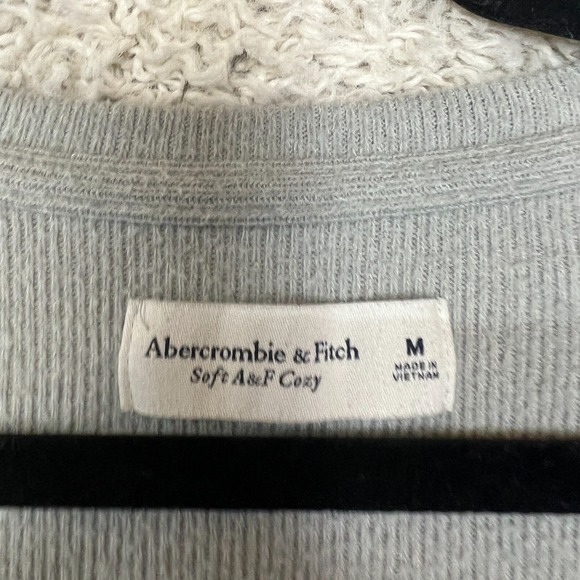 Abercrombie & Fitch Sweater Womens Medium Pullover Gray V Neck Cozy Lounge - Picture 4 of 8
